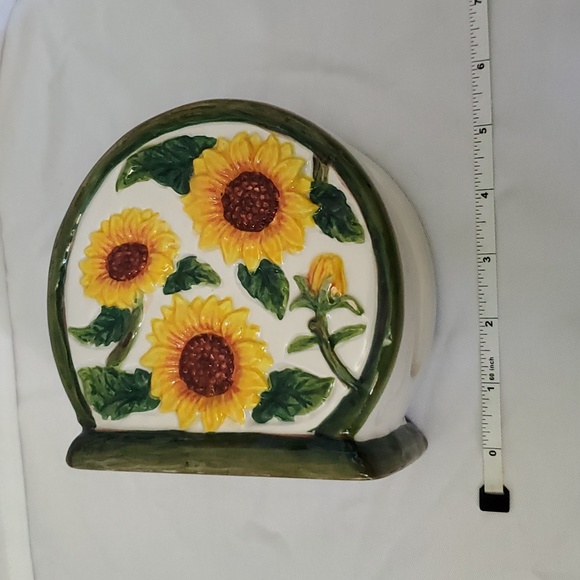 KK Merchandise Vintage Ceramic Sunflower Napkin Holder - Picture 10 of 11